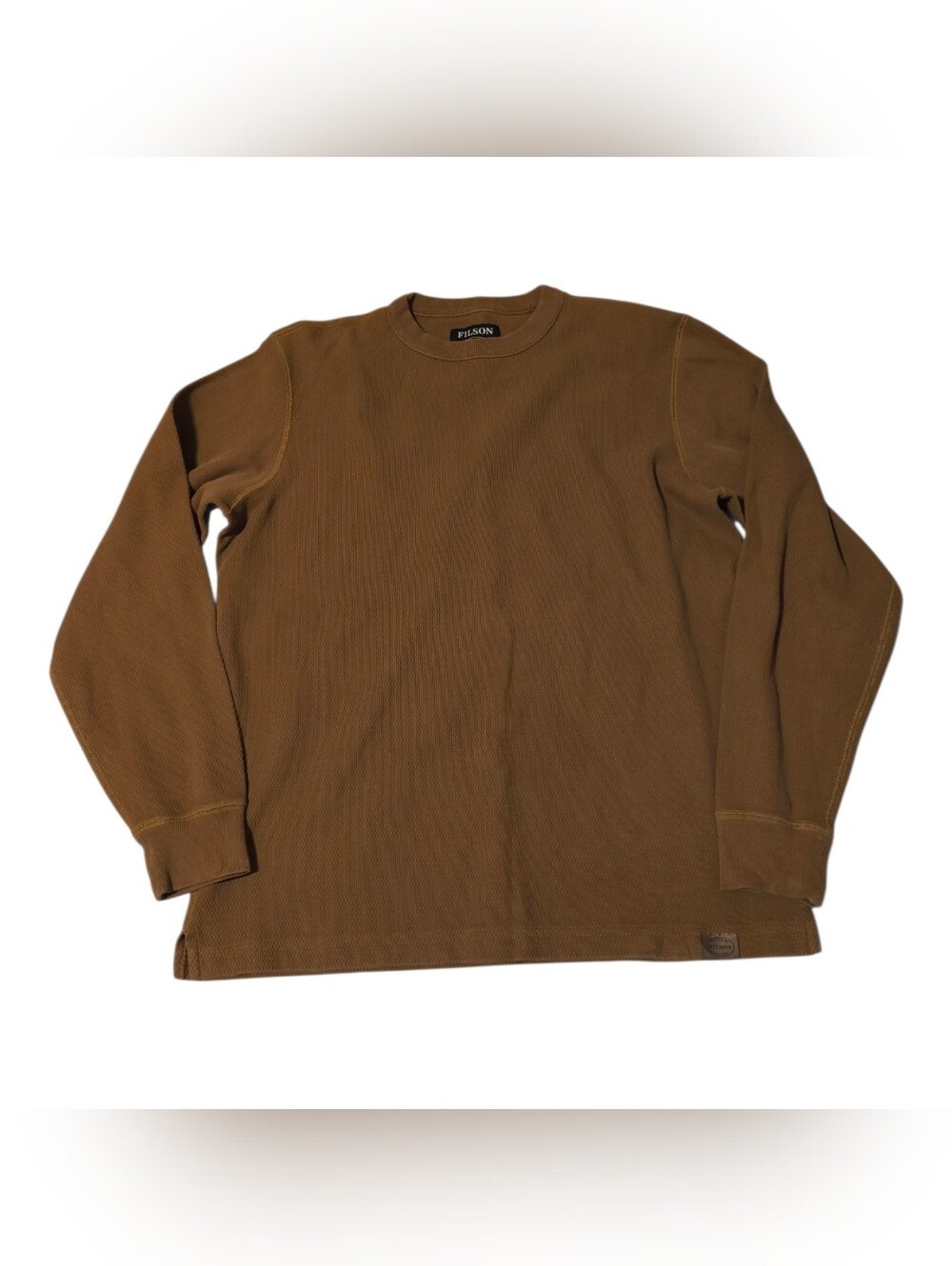 Filson Waffle Knit Thermal Crewneck Shirt Filson Men's Crewneck Sweater in Brown